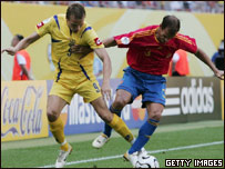 Lance do jogo Espanha X Ucrânia