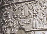 Detail of Trajan's Column with inset of the Tropaeum Traiani