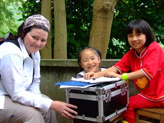 Maria with the girls.