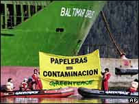 Manifestação do Greenpeace no Chile