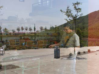 JP and a reflection.