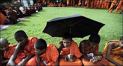 Young Buddhist monks in Sri Lanka (file photo)