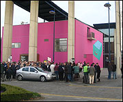 Protests outside Milton Keynes Theatre