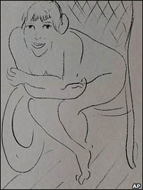Phác hoạ "Nude in a Rocking Chair" của Matisse (1913)