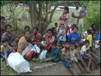 Displaced people in Vishwamadu