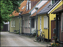 Casas em rua de Halmstad (Divulgação/prefeitura de Hamlstad)