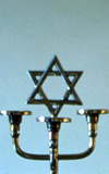 Star of David on a menorah