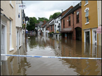 Droitwich in flood (Photo courtesy of Roger Green)