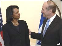 Condoleezza Rice e Ehud Olmert