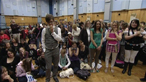 The Choir listen to recording at Abbey Road