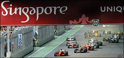 صحنه آغاز گراندپری سنگاپور