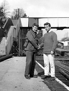 Roy Noble and a friend in the 1960s