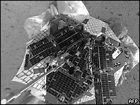 Vista superior da sonda Spirit em Marte