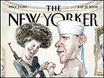 ओबामा और उनकी पत्नी का कार्टून