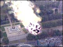 Reconstruction of the meteorite heading across Britain