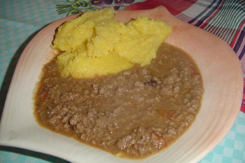 Polenta and mince