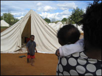 Acampamento de refugiados em Moçambique