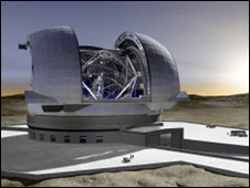 Artist's impression of the European Extremely Large Telescope