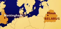 Nottingham - Minsk map