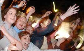 Scene from the Coventry Christmas light switch-on 2002 