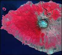 cratera do vulcão do monte Tambora