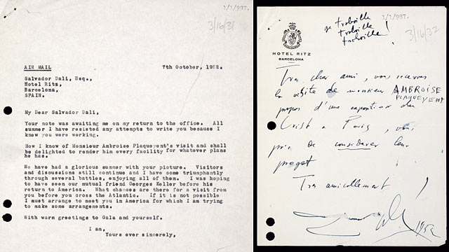 Letters between Dr Honeyman and Salvador Dali