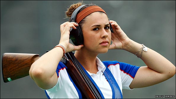 GB shooter Charlotte Kerwood at the Beijing Olympics