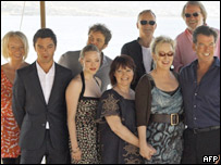 Stars of the film meet members of ABBA