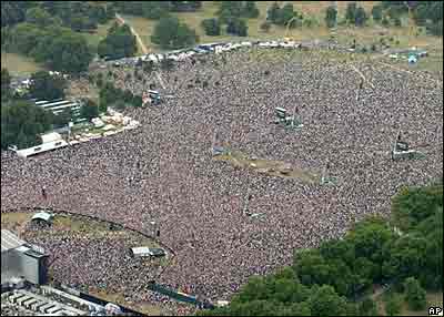 جمعیت حاضر در کنسرت لایو 8 - هاید پارک لندن