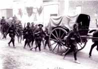 Image of World War One soldiers in transit