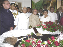 Indian leaders at former FM Kadirgamar's funeral