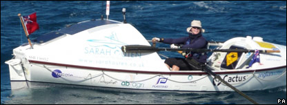 Sarah Outen rowing across the Indian Ocean