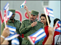 Castro Havana'daki gösteride