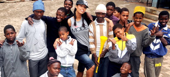 Chantelle Tagoe (8th from left) Hillbrow, Johannesburg