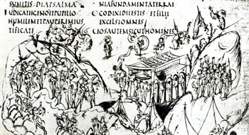 Copy manuscript depicting various scenes from a psalm