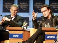Tony Blair và Bono tại Davos 2006