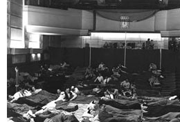 Radio Drama Company staff sleeping in Bush House Studios during WWII