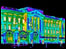 Buckingham Palace through an heat seeking camera
