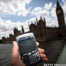 Twitter displayed on a mobile phone