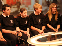 Junior Reporters in the TV studio