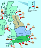 Image of map showing Viking attacks