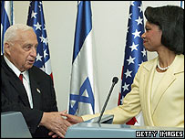 Ariel Sharon e Condoleezza Rice