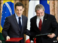 Lula e Sarkozy no Rio de Janeiro