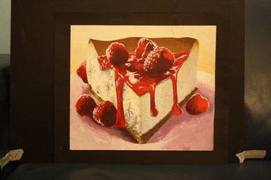 Cheesecake painting in acrylic