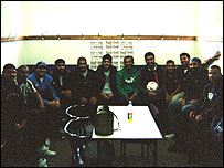 GNG FC in their changing rooms