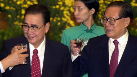 Lý Bằng (trái) và Giang Trạch Dân năm 1999