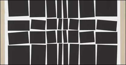 Detalhe da obra Metaesquema, de Helio Oiticica, em exposição no MoMA