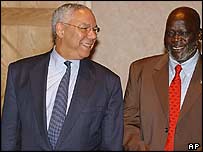 Colin Powell a John Garang
