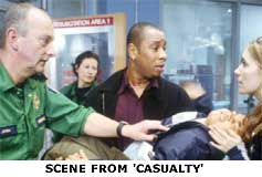 Scene from TV medical drama 'Casualty'