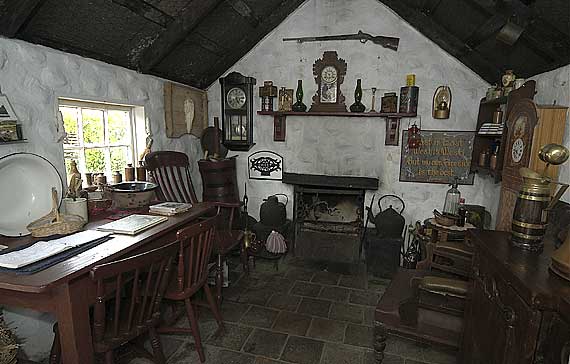 The interior of "Jamie's Cottage", built by Tom Graham, exactly as might have looked 100 years ago